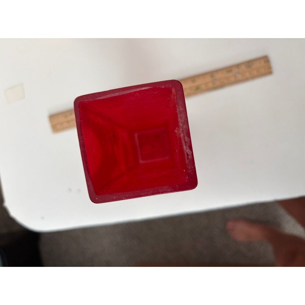 Red Square bud vase from ikea